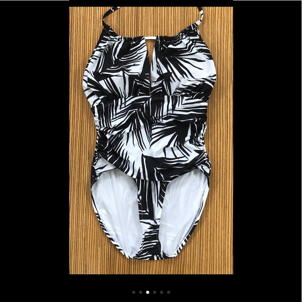 La Blanca HighNeck Cutout Halter Swimsuit Gem
